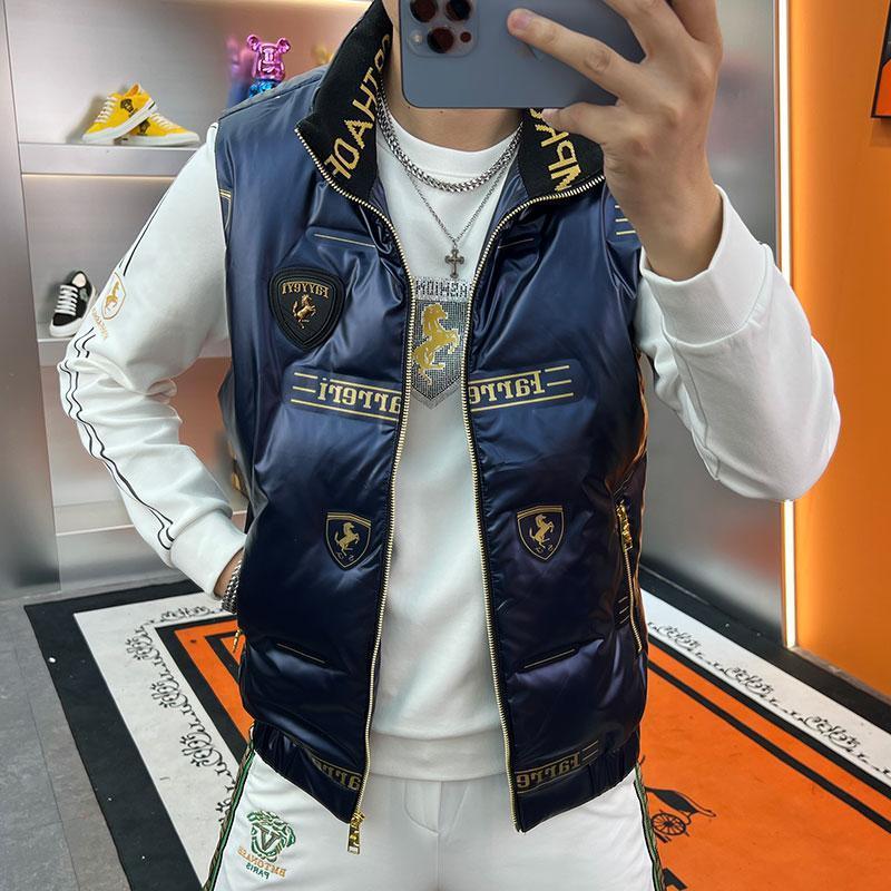 European Trendy Men's High-End White Duck Down Vest - Fashionable, Versatile, and Warm Jacket