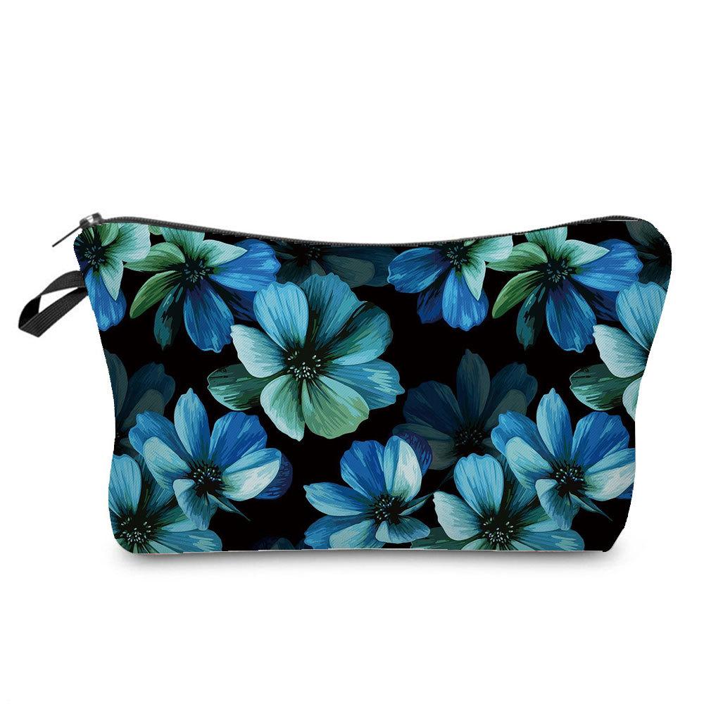 Women Flower Print Cosmetic Bag Toiletries Organize Travel Storage Case 6379