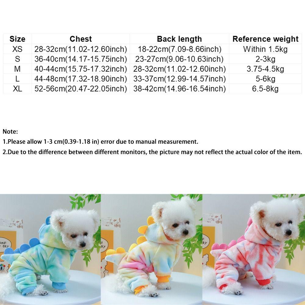 Cartoon Winter Puppy Clothes Colorful Style Dog Cosplay Apparel Pet Dinosaur Costume  Autumn Winter
