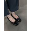 Sheepskin Version~ Black Retro Thin Leather Comfortable Commuting Flat Shoes Women's Minimalist Square Head One Pedal Small Single Shoes