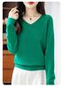 V-Neck Knitted Sweater: Seamless, Loose, Long Sleeves, Autumn/Winter Style, Slim Fit, Warm and Chic.