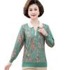 Spring top female grandma lapel floral elderly clothes female spring and autumn mother bottoming shirt new