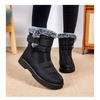 Plus Size Faux Fur Collar High-Top Chunky Sole Winter Snow Boots Velcro Fastening Waterproof Women's Boots Casual Women's Footwear