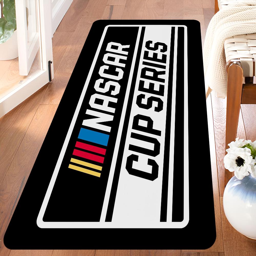 N-NASCARS Racing Car Hallway Carpet Non-Slip Laundry Room Mat Laundry Decor Balcony Child Living Room Toilet Rug