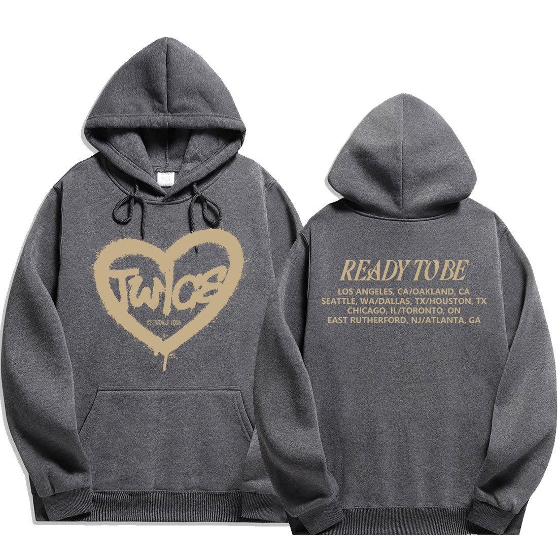 

Толстовки Twice READY TO BE 5TH WORLD TOUR Merch Толстовка WoUnisex Унисекс Осенние флисовые пуловеры с капюшоном Kpop Модная одежда для фанатов 2XL