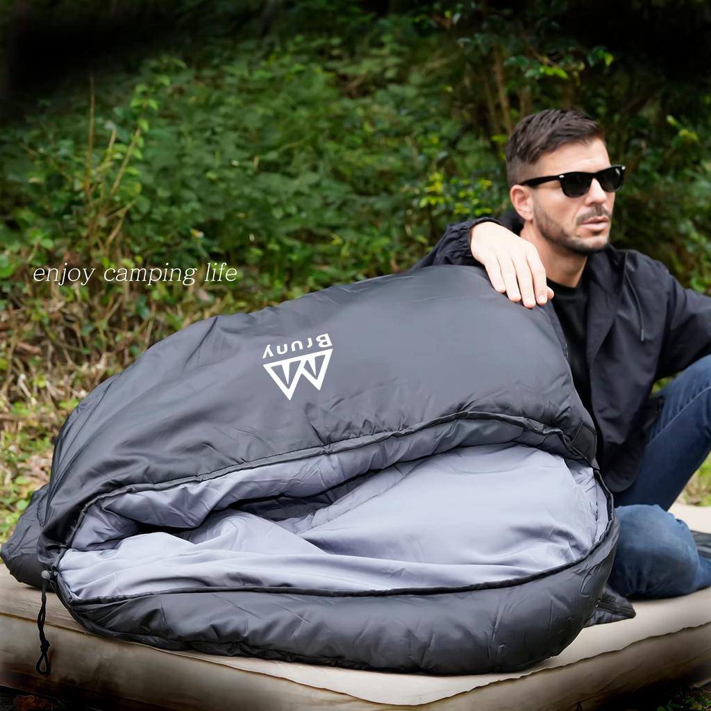 Schlafsack für den Winter, künstliche Daunen, Mindesttemperatur: groß, 90 [Bruny], Schlafsack, 210T, Typ, -30 °C, Größe, breit, (Braun)…