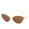 Brand Small Cat Eye Sunglasses Women Luxury 22 Unique Metal Frame Brown Sun Glasses Trendy UV400 Eyewear Shades Vintage
