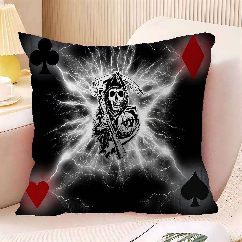 SSons OOf AAnarchy TV Office Cushion Pillowcase Car Cushion CoverXCM Lumbar Pillowcase Sofa Pillowcover