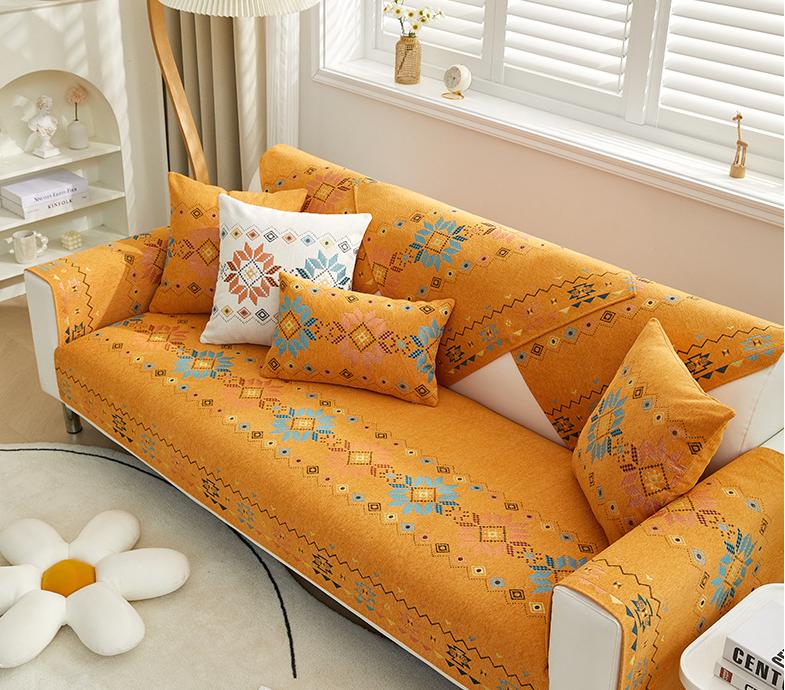 Autumn Sofa Cover Towel Modern Non-slip Bohemia Couch Seat Cushion Corner Towel Mats Floral Geometric Stripe Sofa Covers 1pcs