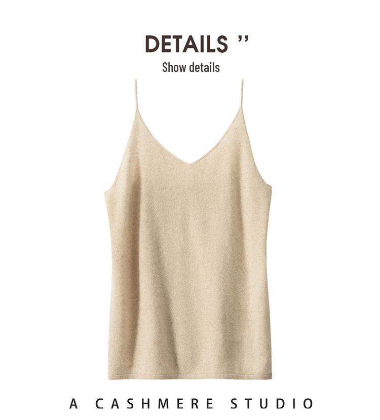 Women's Cashmere V-Neck Sweater Vest - Autumn/Winter Style