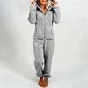 Women's Fashion Fleece-Lined Thickened Fleece Hooded Pyjamas With Zip-Up Onesie