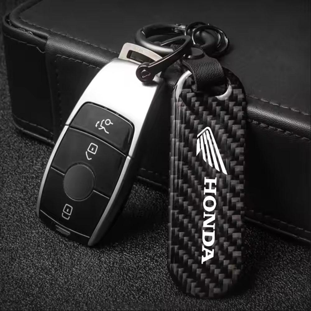 Carbon Fibre Pattern Car / Motorcycle / Home Key Chain for Honda Mugen Jazz Insight Freed Fit CRV Civic Accord City KeychainOW3
