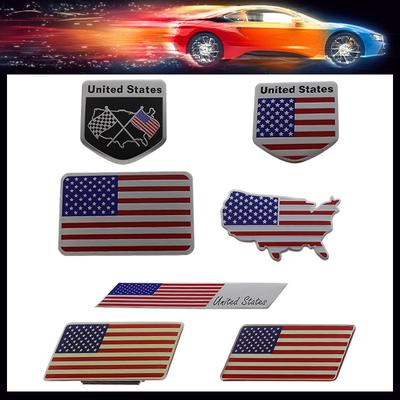 3D Premium United States USA American National Flag for Laptop Wall Car Engine Hood Fender Trunk Tail Rear Decal Emblem Badge Sticker
