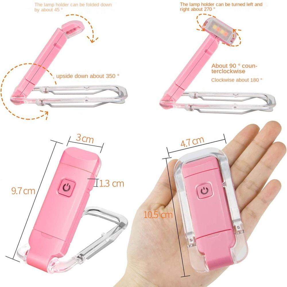 USB Rechargeable Book Reading Light 3 Light Colors Night Lamp New Night Light Clip
