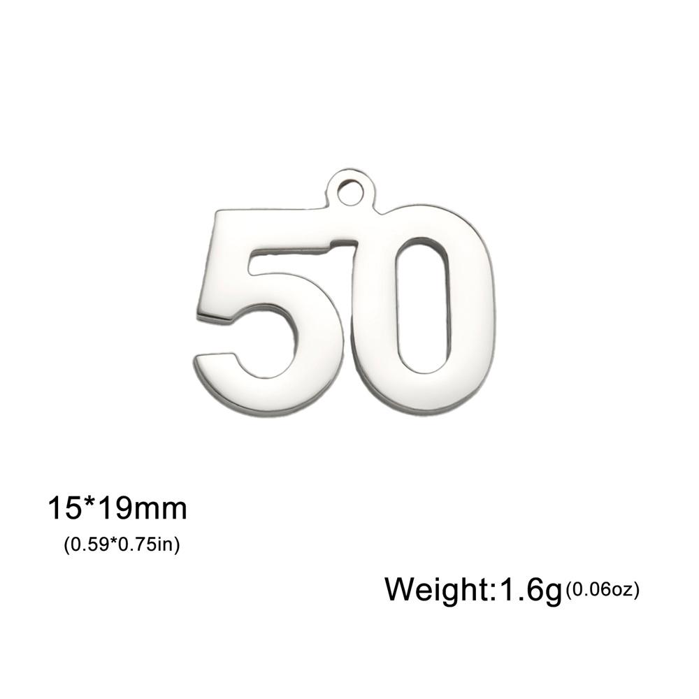 

My Shape 26-50 Numbers Pendants for Bracelet Necklace Figures Charms Stainless Steel DIY Jewelry Making Accessories Gifts 10pcs Silver