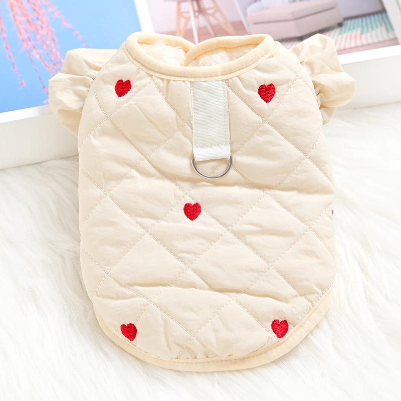 Dog Coat Winter Warm Love Flying Sleeve Dog Jacket Soft Thicken Puppy Clothes French Bulldog Chihuahua Bichon Teddy Clothing