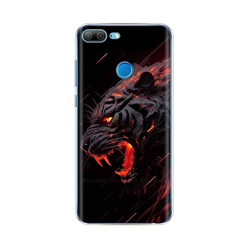 Phone Case For Honor 9 Lite Back Cover for Huawei Honor 9 Lite Cases Transparent Silicon TPU Protective Cats Flower Print Covers