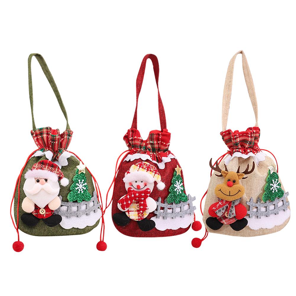 small christmas drawstring bags