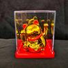 Solar-Powered Waving Maneki-neko Ornament, 2-Inch, Attracts Wealth for Office Desk or Cashier Counter Decoration