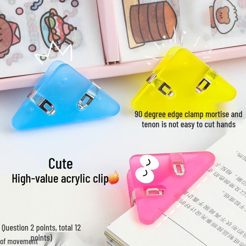 Sconto per i nuovi arrivati: Clip Triangolare Trasparente per Libri – Ideale per Fissare Fogli di Test & Libri