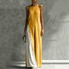 Women Sleeveless Loose Fit Maxi Dress with Pocket Color Block Design Casual Elegant Summer Long Dress