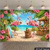 Sfondo Tropicale Luminoso 2D con Fenicotteri per Servizio Fotografico Estivo