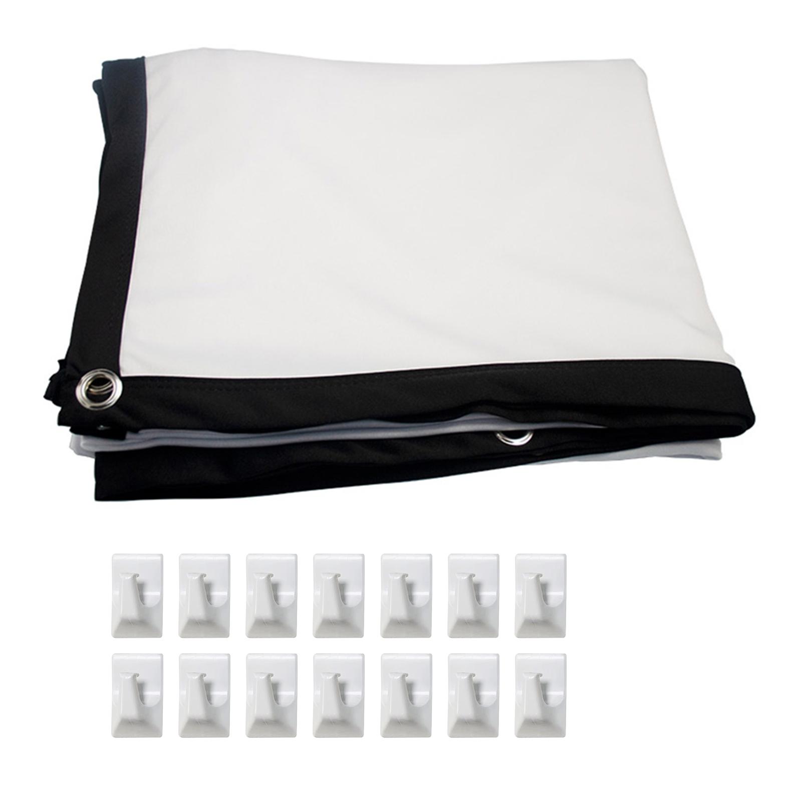 

150 Inch Projector Screen 16:9 HD 4K Foldable Portable Double Sided Projection Movie Screen Curtain with Hooks for