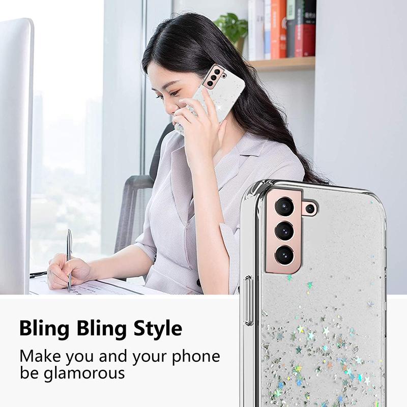 Original Glitter Silikon Transparent Fall für Samsung Galaxy S24 S23 S22 S21 S20 Hinweis 20 10 Ultra Plus FE S10 Lite s10 E Fundas