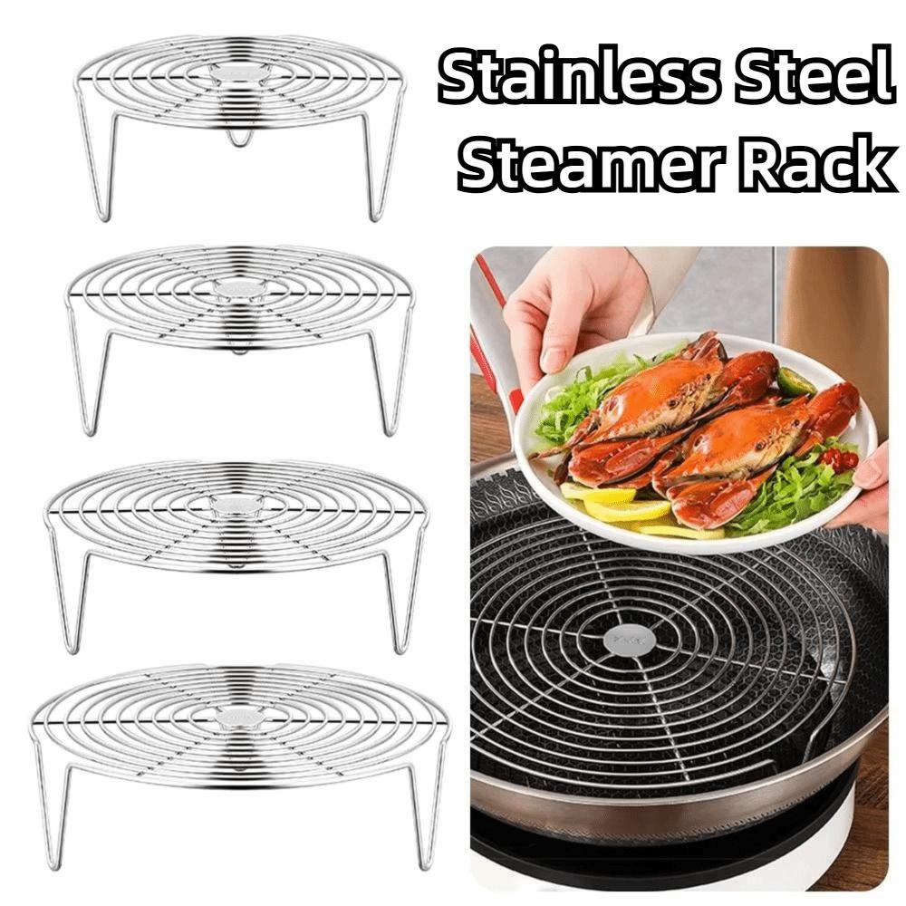 Heighted Foot Stainless Steel Steamer Rack Stackable Kitchen Steamer Holder  Multiple Cookware