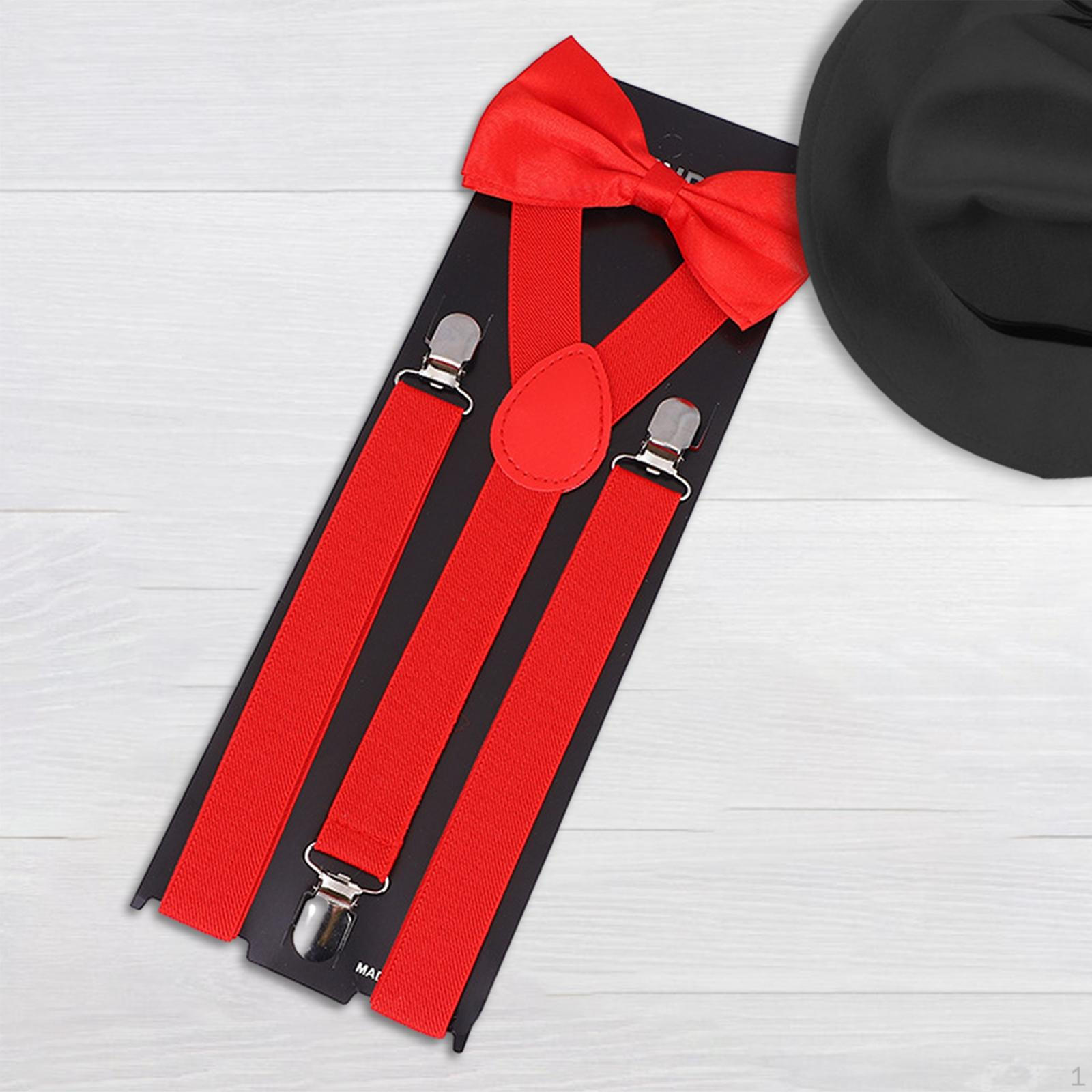

Мужские подтяжки с галстуком-бабочкой, комплект брюк, подтяжки, удобные Y-образные подтяжки, погоны для официальных мероприятий красный