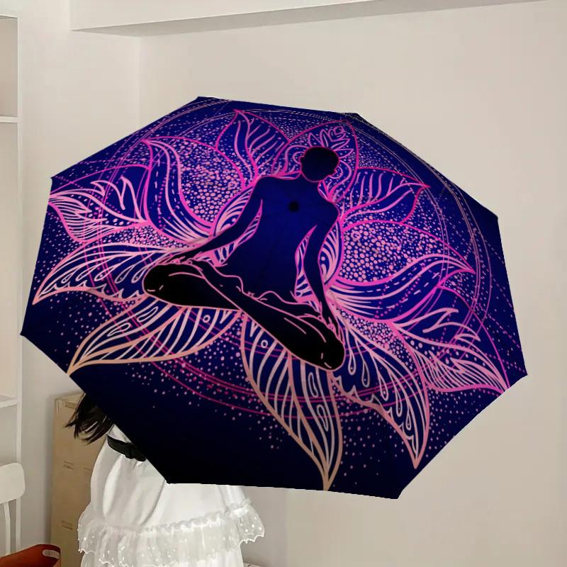 1pc Lotus Meditation Harmony Umbrella with Plastic Handle,Suitable for All Seasons Home Travel Outdoor UmbrellaDD547