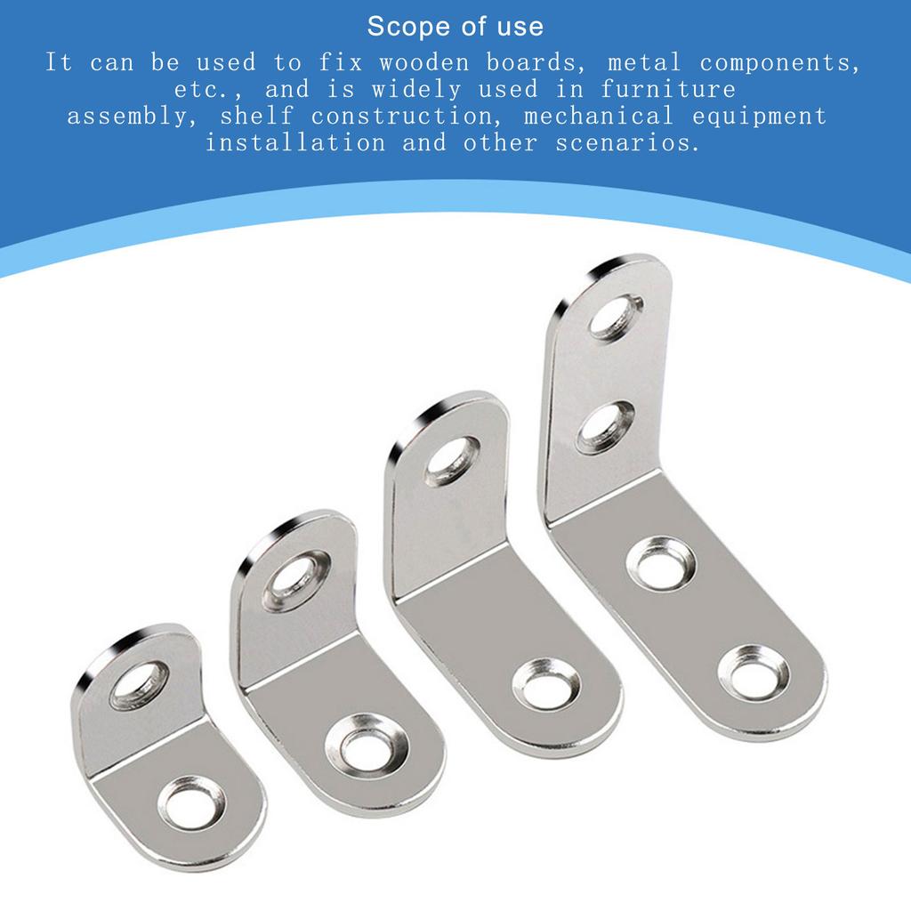Upgrades Stainless Steel L Brackets Set Corner Braces with Screws Furniture Fixation Brackets Set for Furniture Assembly