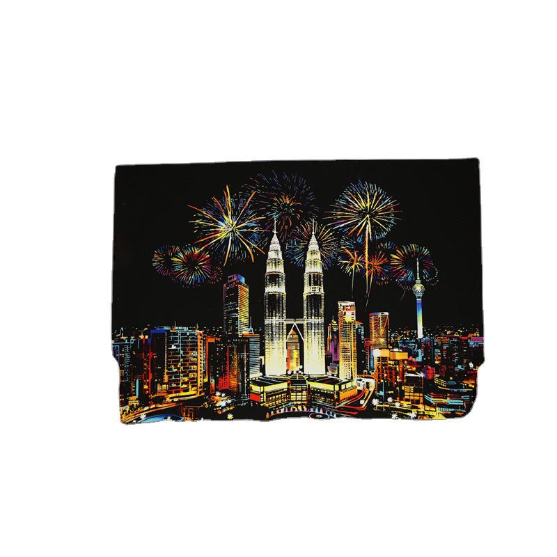 YUELU Colorful City III: DIY Night View Scratch Painting for Adults