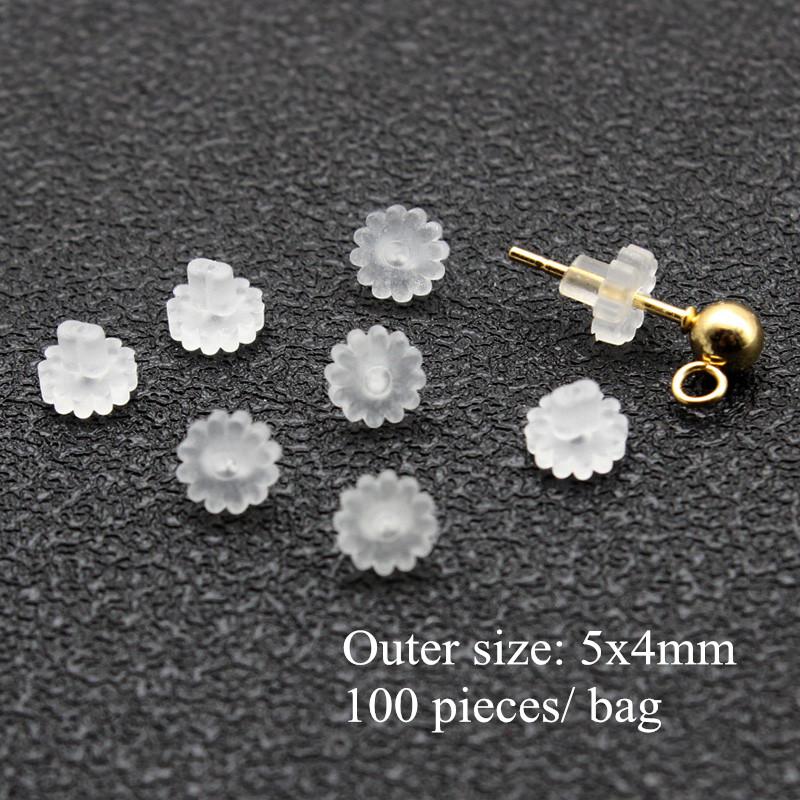 Earrings Screw Backs Anti-Pain Ear Clip Rubber Silicone Earring Back Stoppers for Stud Earrings Ear Plug Blocked Caps DIY Making