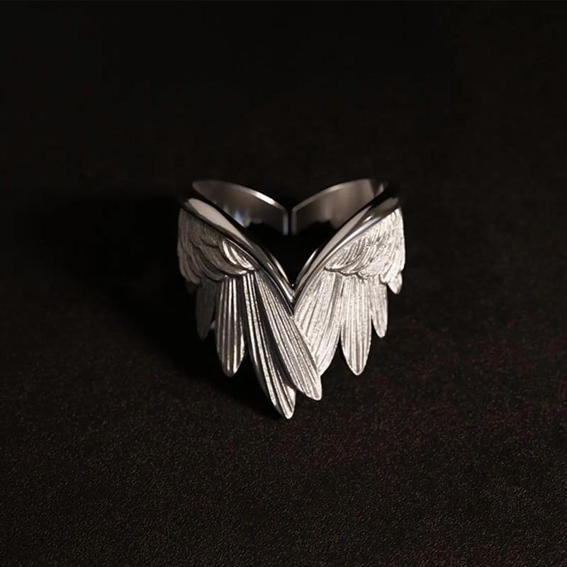 Retro Angel Demon Wings Ring Series For Men Women Punk Gothic Open Ring Creative Unisex Alloy Zircon Accessories Gift For Lover