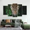 5 Panels Leopard Grass Posters Wall Art Picture for Living Room Animal Canvas Painting Home Decoration Landscape Prints No Frame