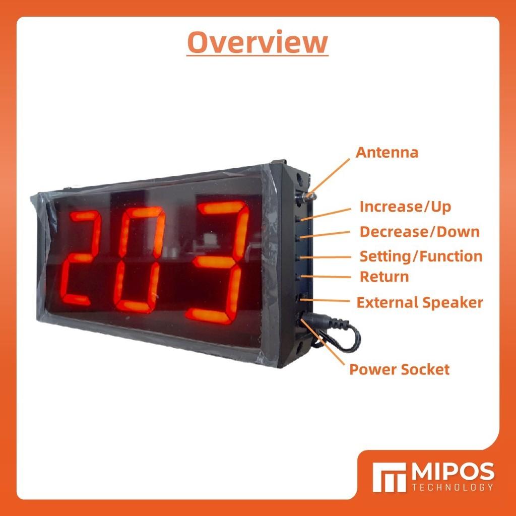 Trådløst køsystem / 3-sifret trådløst kallesystem / Trådløst nummereringskallesystem | Restaurantkalleenhet