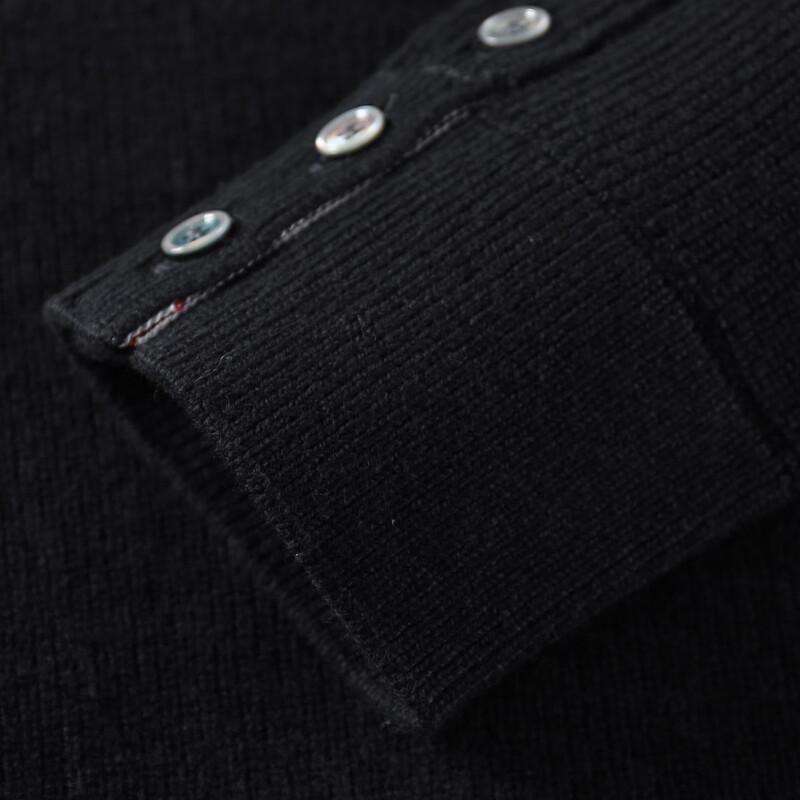 Antonio Men's Heavyweight 100% Merino Wool Striped Mock Neck Sweater