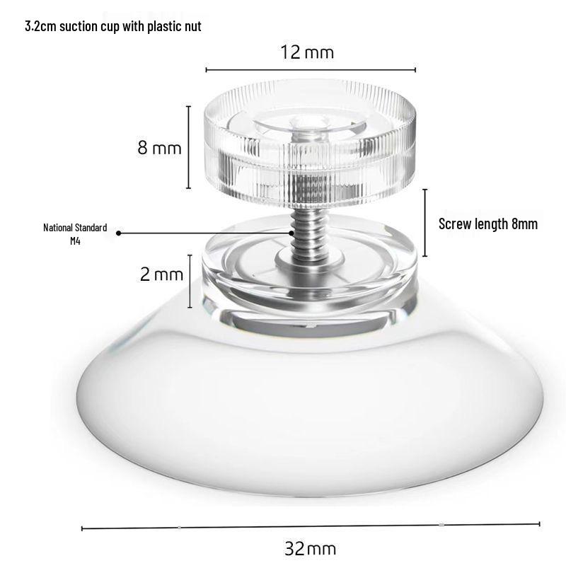 Umweltfreundliche transparente PVC-Glas-Saugnapf mit M4/M6/M8-Gewindestange und rutschfestem Fußpolster