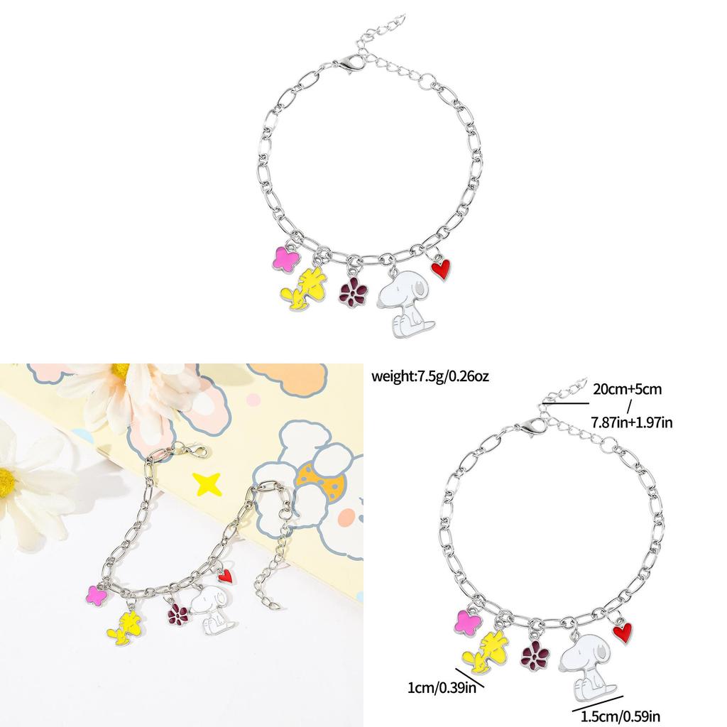 Snoopy Hand Chain Cartoon Jewelry With Zinc Alloy Pendant For Gift Sale Events