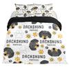 Set Copripiumino Bassotto Stile Cartone Animato Bassotti Set Biancheria da Letto King Size per Amanti dei Cani Bambini Adolescenti 2/3pz Copripiumino Singolo