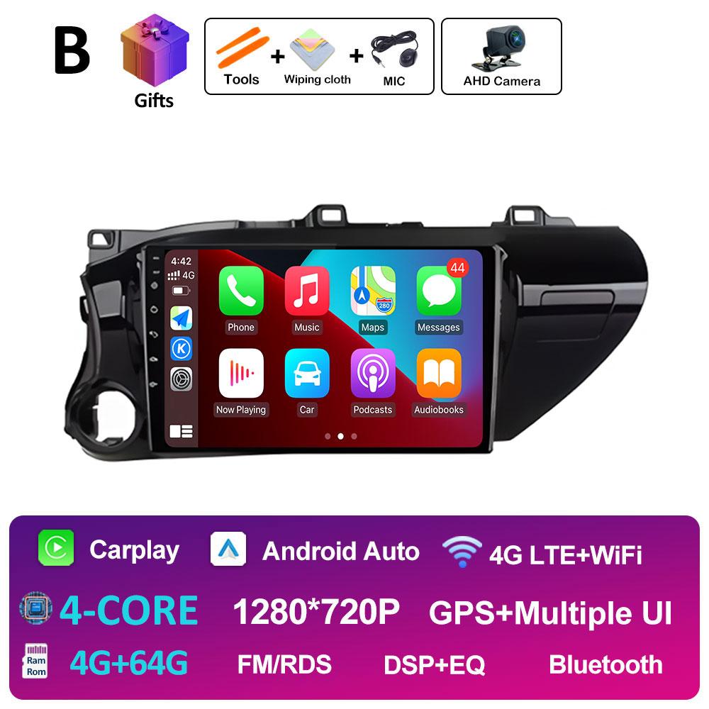Intelligent System GPS Navigation For Toyota Hilux 2016 2017 2018 Car Multimedia Video Radio Player DSP Stereo QLED IPS Screen