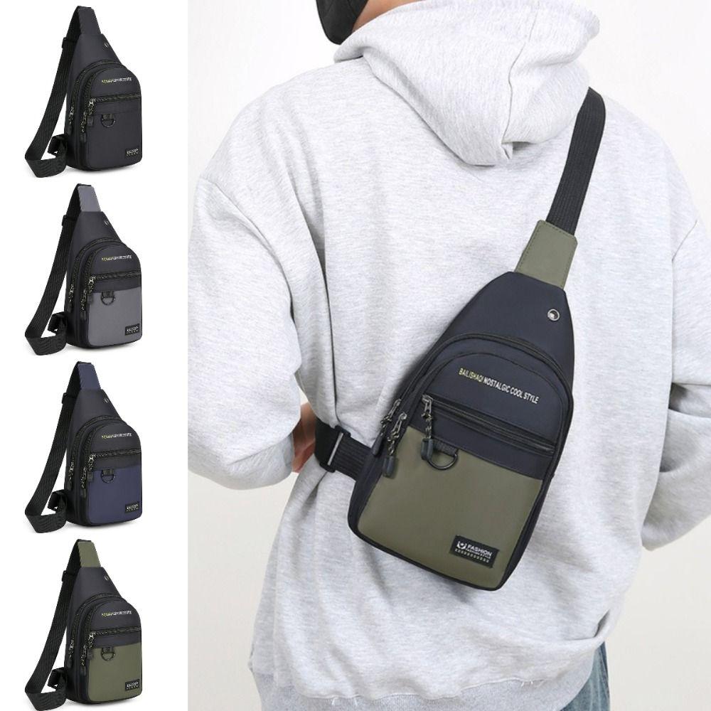Large Capacity Mobile Phone Bag Multipocket Sports Chest Bag Casual Male Chest Bag  Outdoor