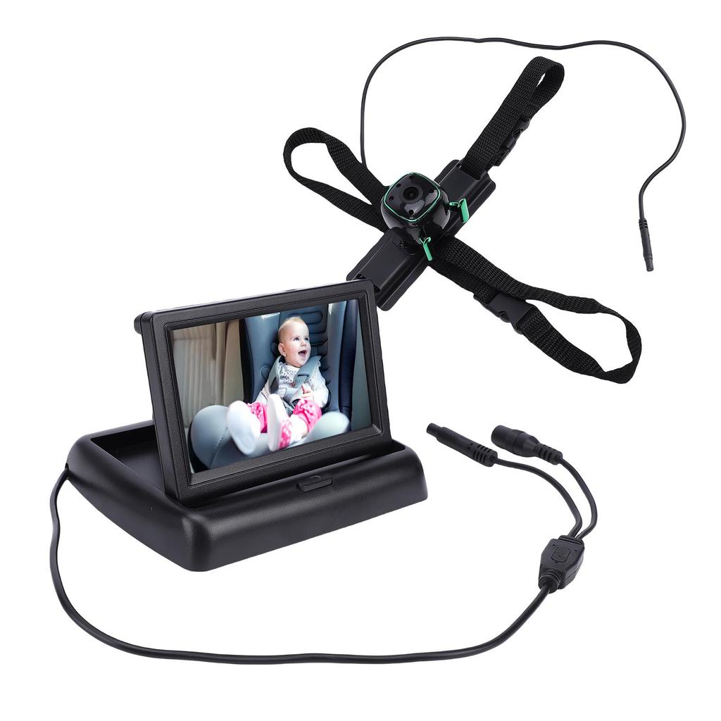 Toddlers Car Camera Foldable 4.3 Inch 1080P HD Display for Rear Facing Car Seats Safety Rear Facing Car Set Camera for