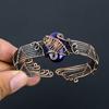 Natural Blue Fire Labradorite Gemstone Copper Wire Wrap Bangle Adjustable O7e47