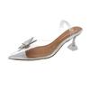 Fashion Crystal Butterfly Clear Pumps Woman Sandalias Glass High Heels Shoes Women 2025 Pointed Toe Transparent Talons Plus Size 40-43