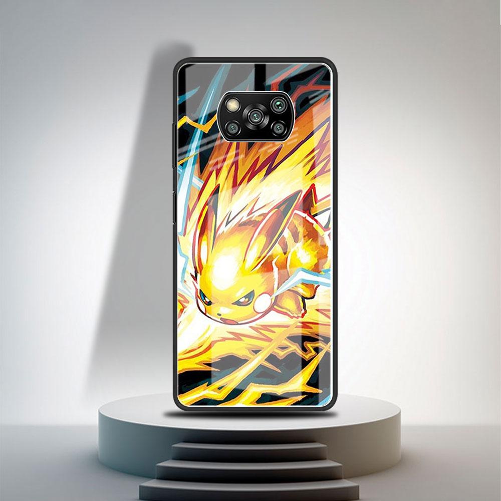 Glass Case For Xiaomi Poco X3 NFC 11 Lite 11T F3 M3 For Redmi Note 11 10 9 8 Pro 10S 9S 9A 9C Phone Cover Anime Cool Pokemon