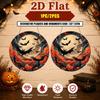 2D Flat 1pc/2pcs, Decorative Plaques and Ornaments Sign, Round Aluminum Halloween Wall Plaque, Retro Engraving Full Moon Bats Pumpkin Decor