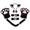 Fluffy Cat Ears Headband With Paw Gloves Tail Set Costume Party Cosplay Animal Themed Event