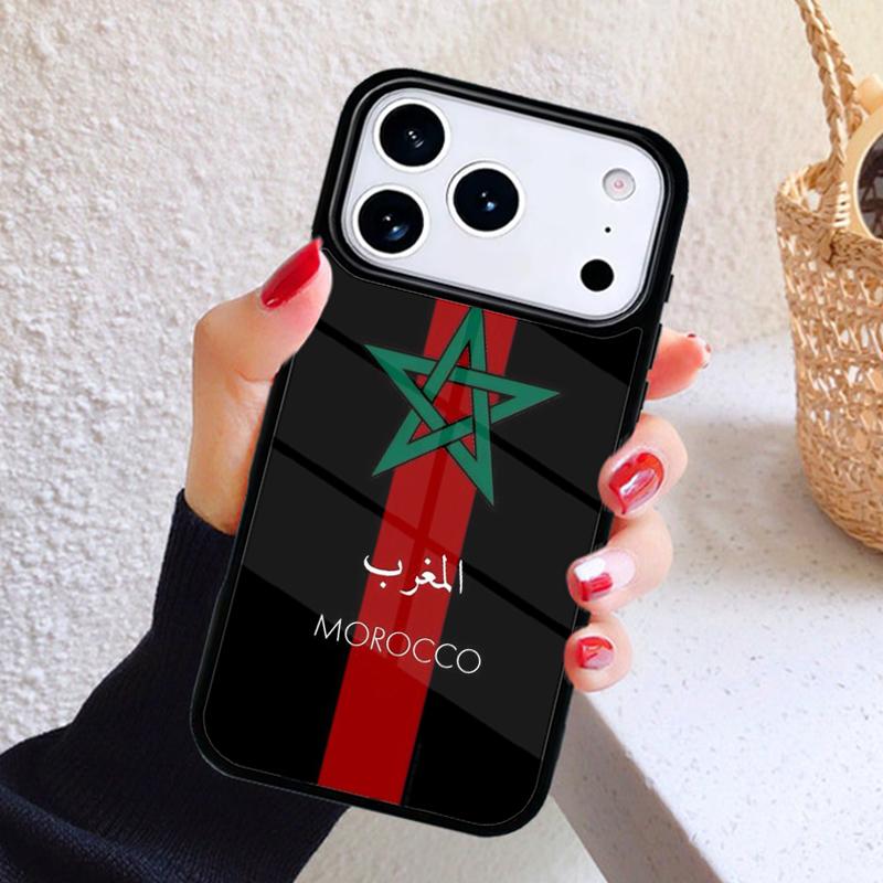 Morocco Map Flag Bumper Phone Case For iPhone 17 Air 16 15 14 13 12 11 Pro Max Plus